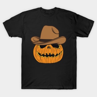 Halloween Cowboy Jack O Lantern T-Shirt